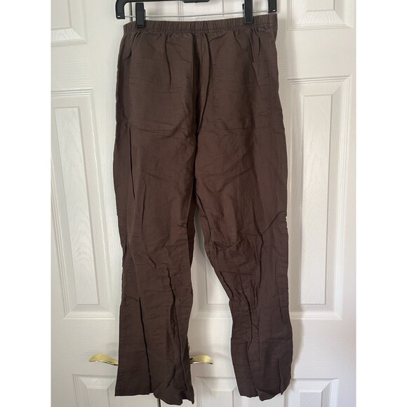 Fresh Produce Brown Beach Linen Blend Pants Women Size Medium - Picture 3 of 6